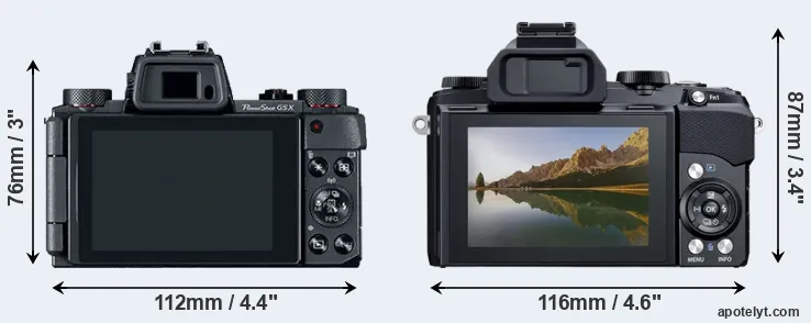 Comparison G5X or Stylus 1 rear