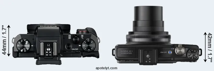 Compare G5X versus XZ-1 top