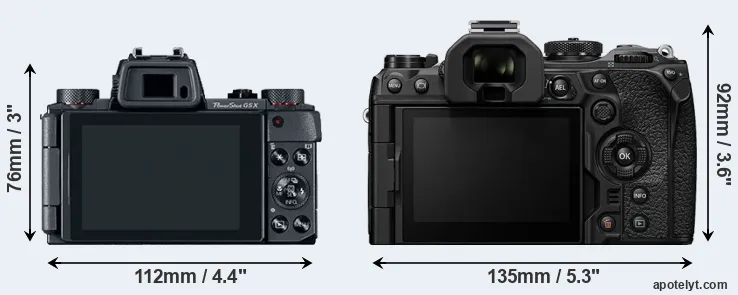 Comparison G5X or OM-1 rear