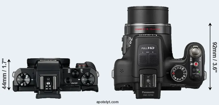 Compare G5X versus FZ150 top