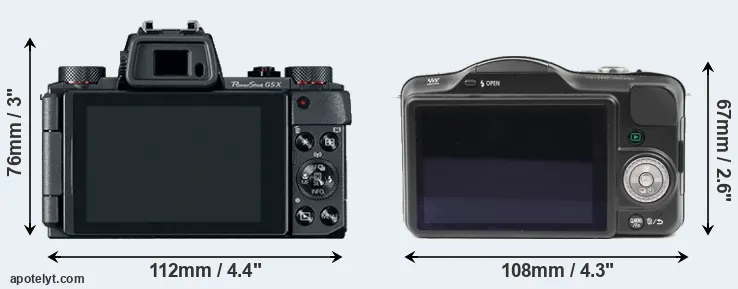 Comparison G5X or GF3 rear