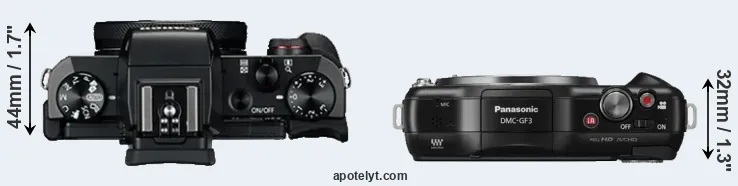 Compare G5X versus GF3 top