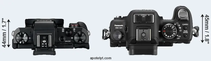 Compare G5X versus GH1 top