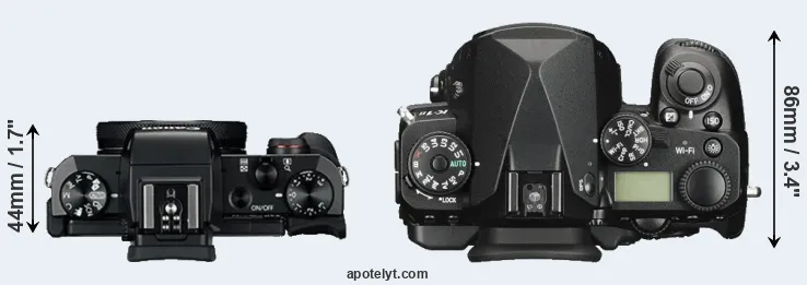Compare G5X versus K-1 II top