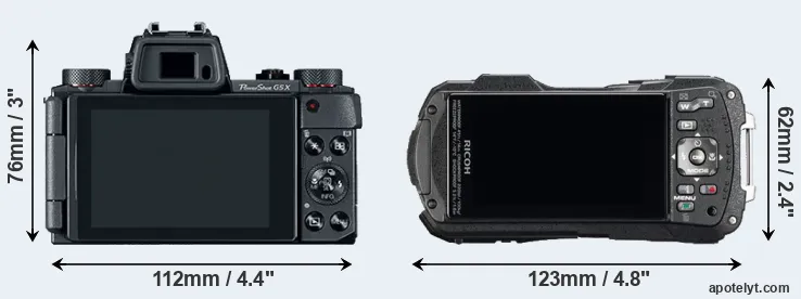 Comparison G5X or WG-60 rear