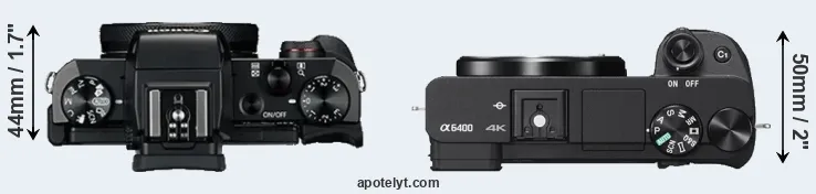Compare G5X versus A6400 top