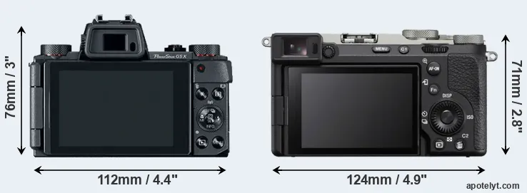 Comparison G5X or A7C II rear