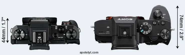 Compare G5X versus A7R III top