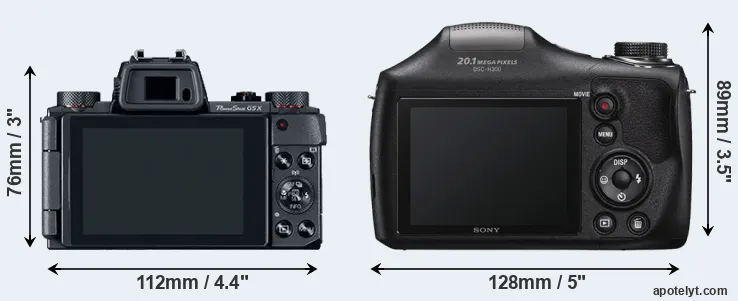 Comparison G5X or H300 rear