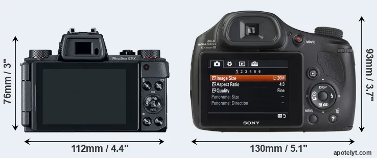 Comparison G5X or HX350 rear