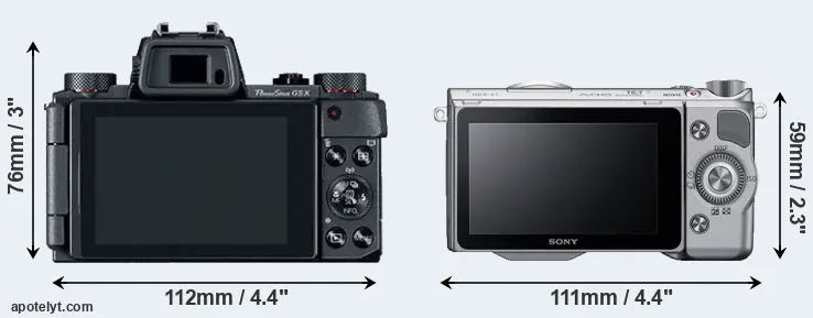 Comparison G5X or NEX-5T rear