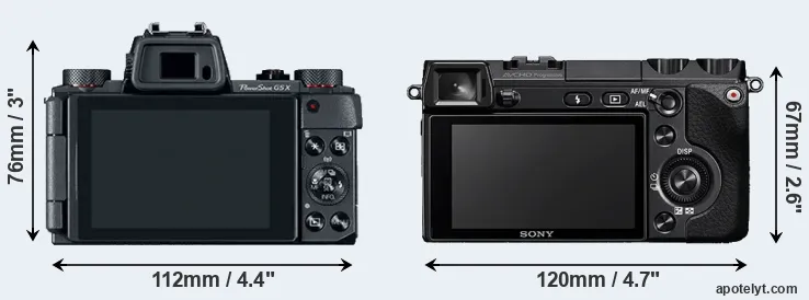 Comparison G5X or NEX-7 rear