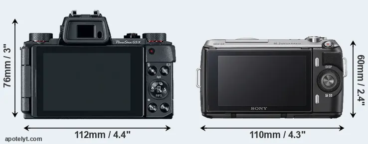 Comparison G5X or NEX-C3 rear
