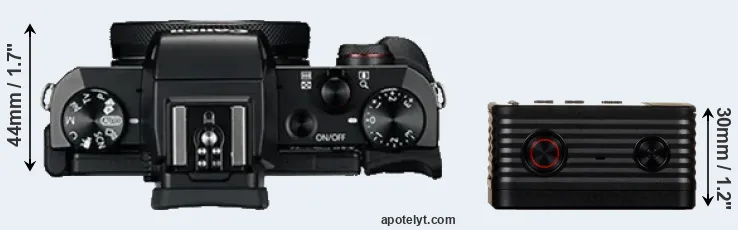 Compare G5X versus RX0 top
