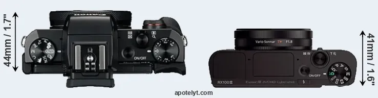 Compare G5X versus RX100 III top