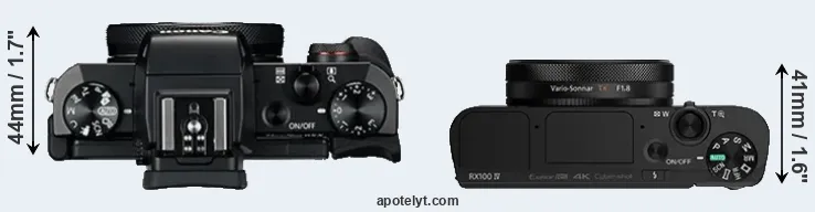 Compare G5X versus RX100 IV top