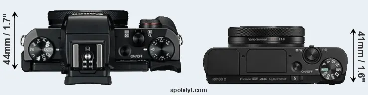 Compare G5X versus RX100 V top