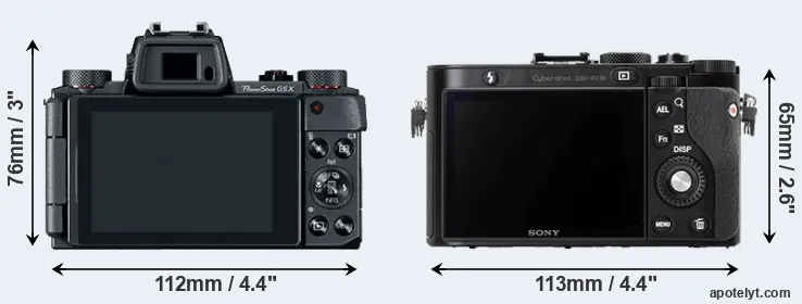Comparison G5X or RX1R rear