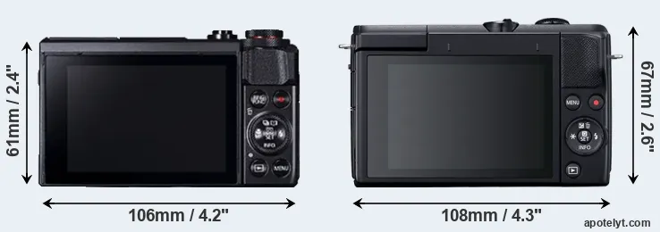 Comparison G7X Mark II or M200 rear