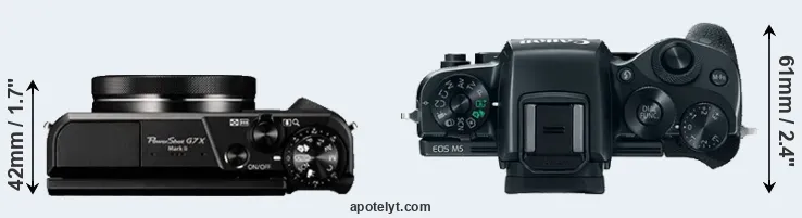 Compare G7X Mark II versus M5 top