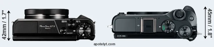 Compare G7X Mark II versus M6 top