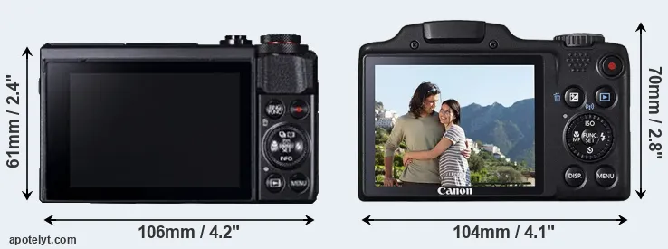 Comparison G7X Mark II or SX510 rear