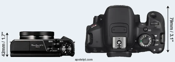 Compare G7X Mark II versus T4i top