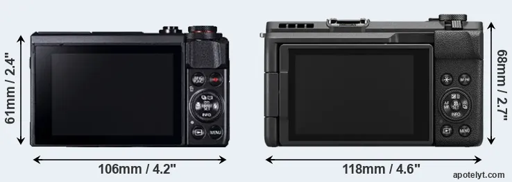 Comparison G7X Mark II or V1 rear