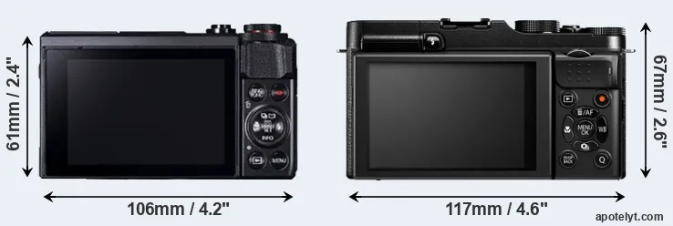 Comparison G7X Mark II or X-M1 rear