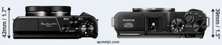 Compare G7X Mark II versus X-M1 top