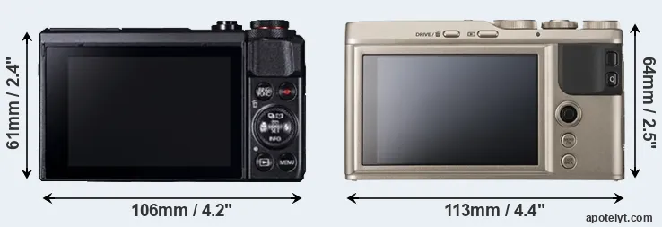 Comparison G7X Mark II or XF10 rear