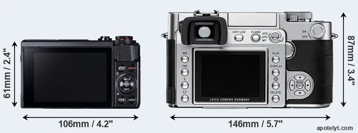 Comparison G7X Mark II or Digilux 3 rear
