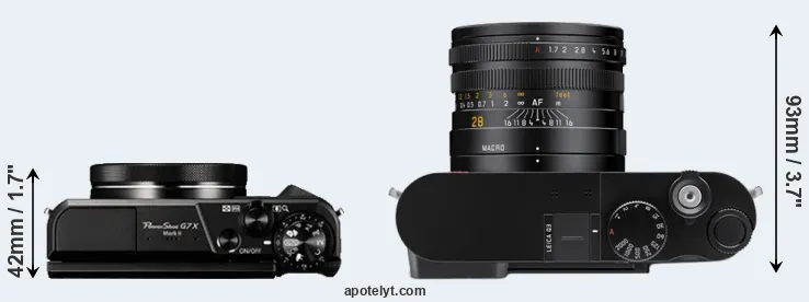 Compare G7X Mark II versus Q3 top