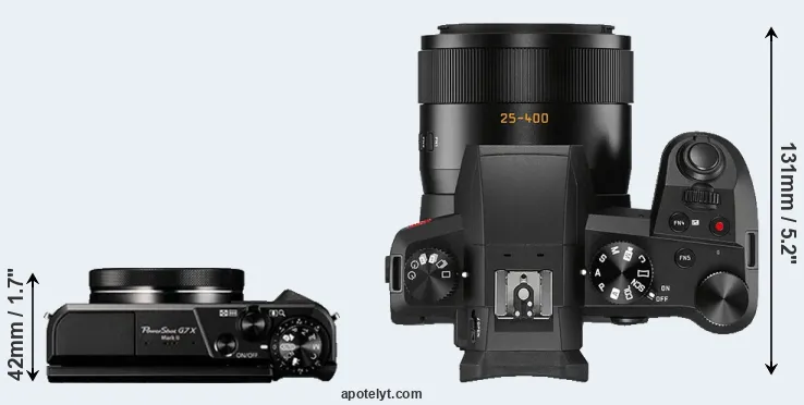 Compare G7X Mark II versus V-LUX 5 top