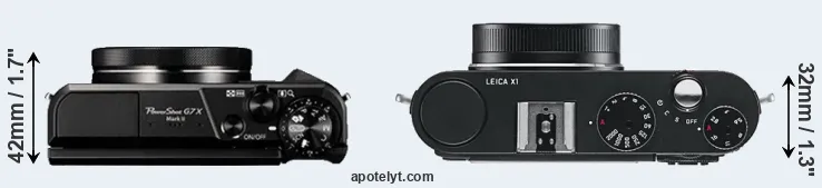 Compare G7X Mark II versus X1 top