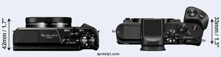 Compare G7X Mark II versus V3 top