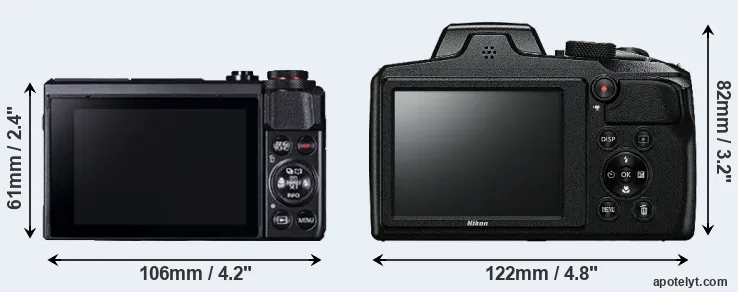 Comparison G7X Mark II or B600 rear