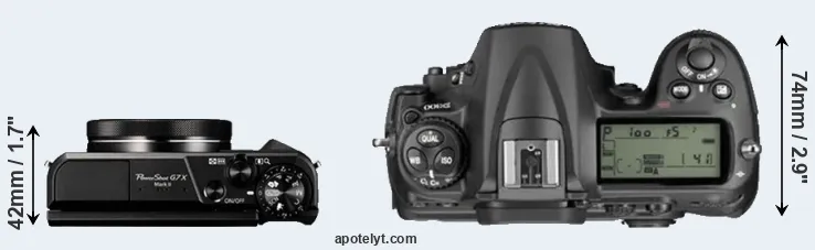 Compare G7X Mark II versus D300 top