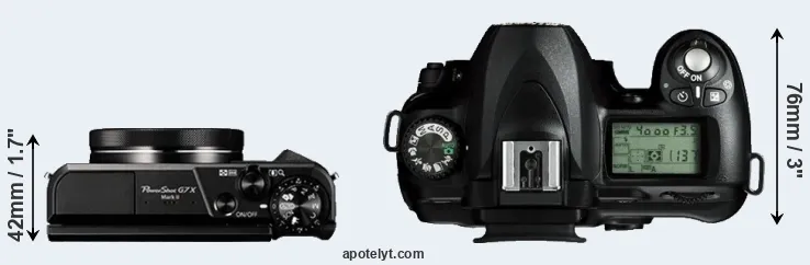 Compare G7X Mark II versus D50 top
