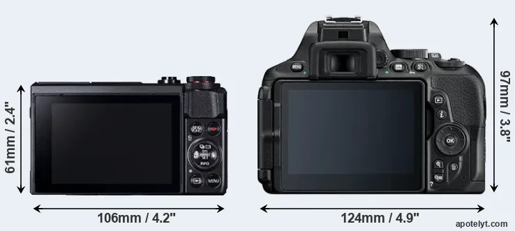 Comparison G7X Mark II or D5600 rear