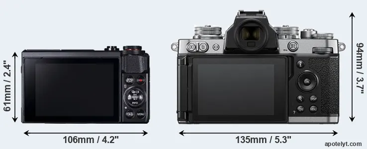 Comparison G7X Mark II or Z fc rear
