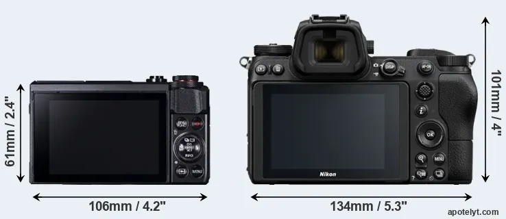 Comparison G7X Mark II or Z6 rear