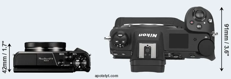 Compare G7X Mark II versus Z9 top
