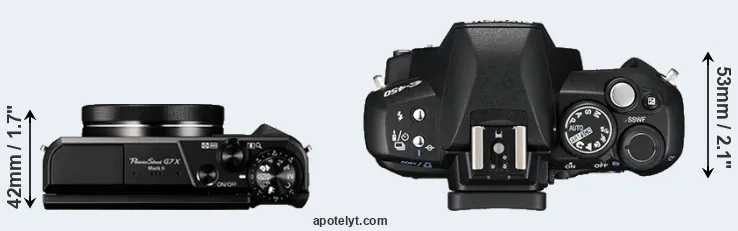 Compare G7X Mark II versus E-450 top