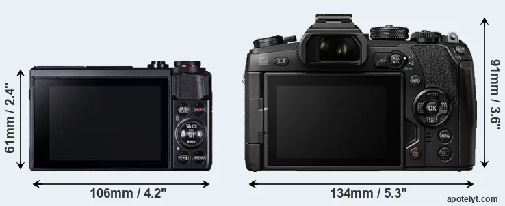 Comparison G7X Mark II or E-M1 II rear