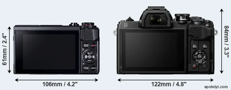 Comparison G7X Mark II or E-M10 IV rear