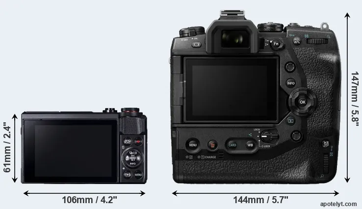 Comparison G7X Mark II or E-M1X rear