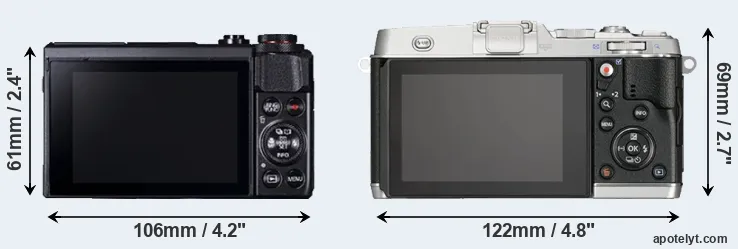 Comparison G7X Mark II or E-P5 rear