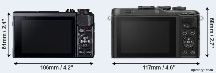 Comparison G7X Mark II or E-PL10 rear