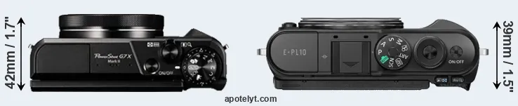 Compare G7X Mark II versus E-PL10 top